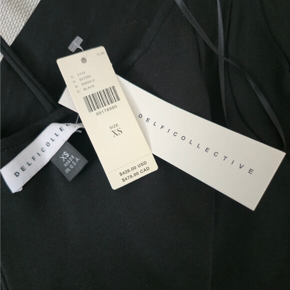 DELFI Collective Black Lilith Dress Elegant Designer Maxi Dress Sz XS - Picture 12 of 12